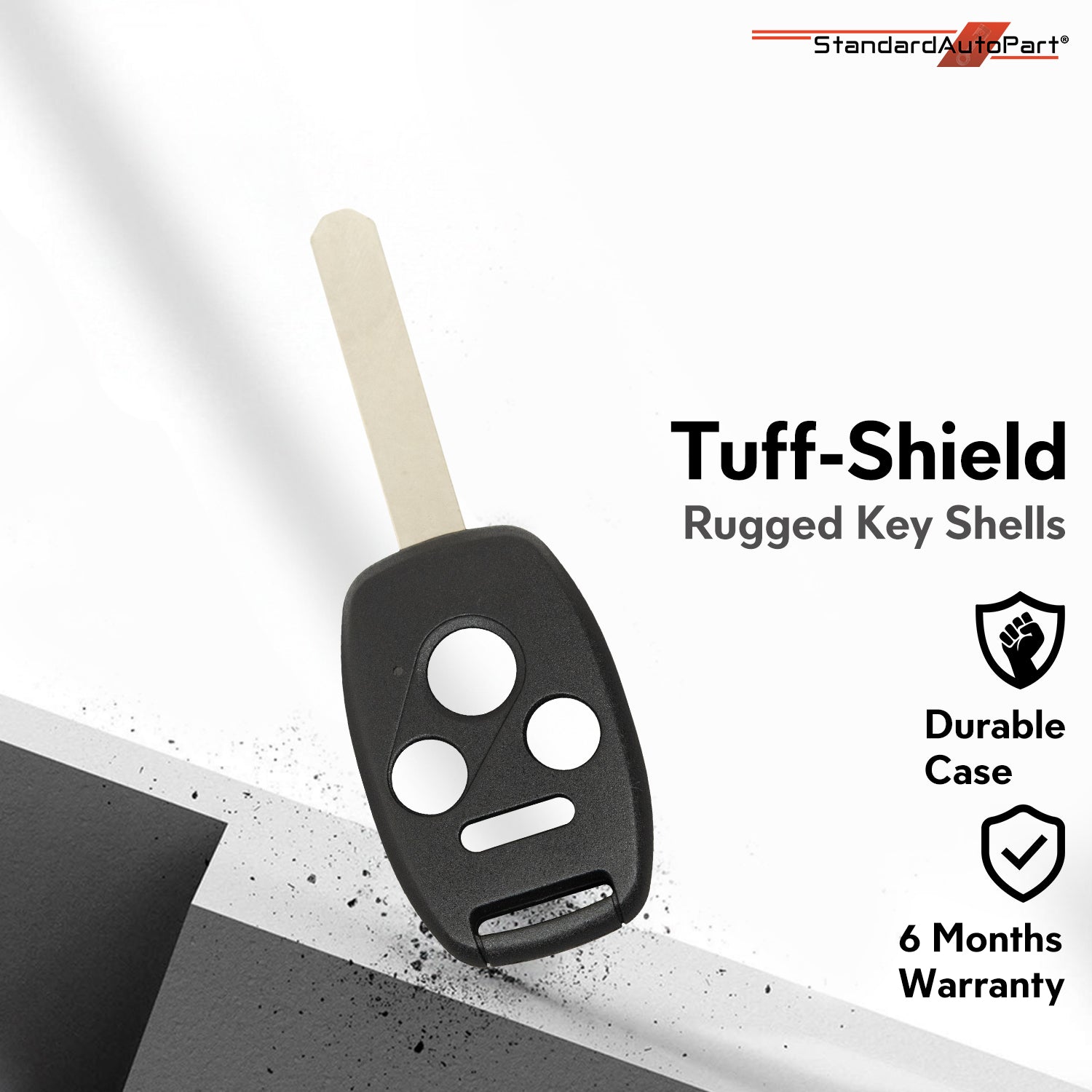 Tuff-Shield Rugged Shell Case for Remote Head Key for Honda Accord Civic Pilot CR-V Element TL TSX ZDX (4 Button) (Single)