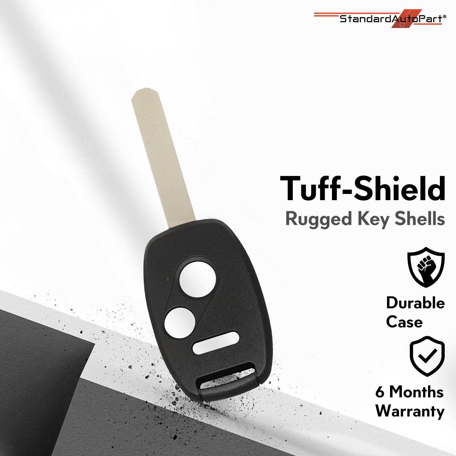 Tuff-Shield Rugged Shell Case for Remote Head Key for Honda Accord Civic Pilot CR-V Ridgeline Odyssey (3 Button) (Single)