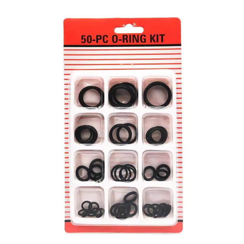 50pcs Silicone O-Ring Assortment Set – Universal Gasket Seals for Automotive, Plumbing, and Faucet Repair