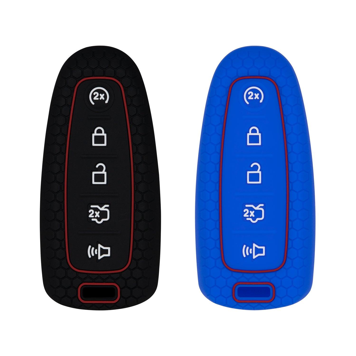 Smart Proximity Keyless Entry Fob for Ford Edge Explorer Flex Expedition Focus Focus Taurus Escape MKS MKT MKX Navigator M3N5WY8610 M3N5WY8609 164-R8092 8092 R8092 R8022 (Black & Blue)