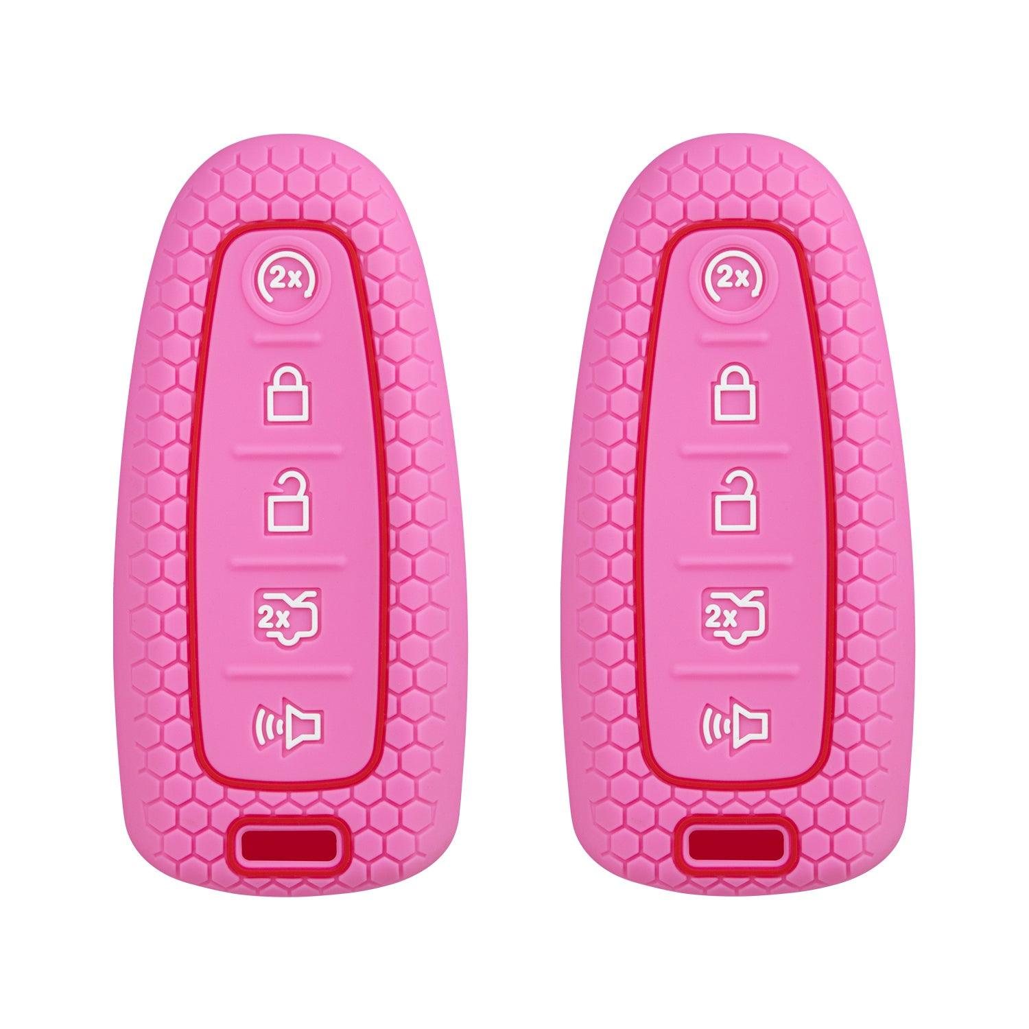 Smart Proximity Keyless Entry Fob for Ford Edge Explorer Flex Expedition Focus Focus Taurus Escape MKS MKT MKX Navigator M3N5WY8610 M3N5WY8609 164-R8092 8092 R8092 R8022 (Double Pink)