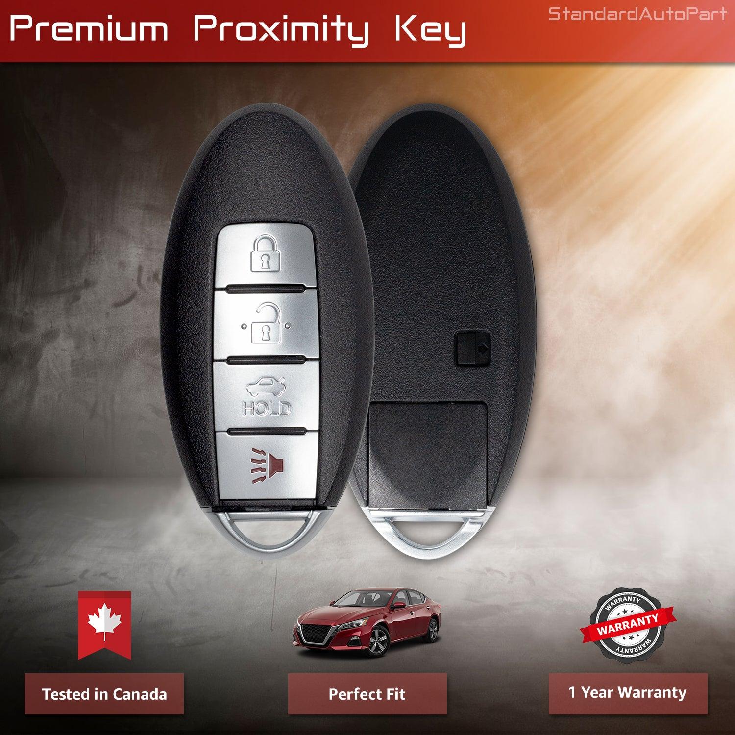 4 Button Proximity Smart Key Fob for Nissan Altima Sentra Versa KR5TXN1 S180144801 285E3-6CA1A (433 MHz)