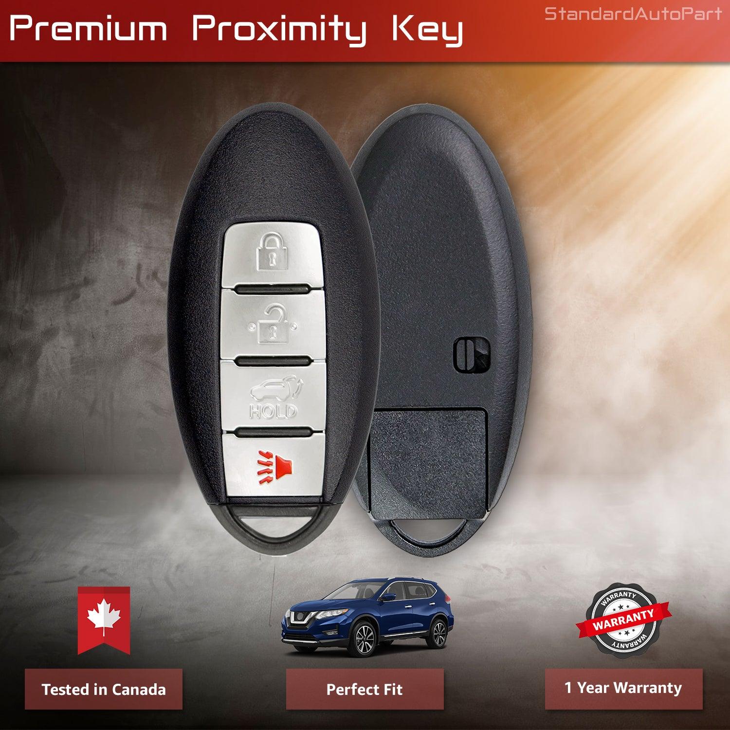 4 Button Proximity Smart Key Fob for Nissan Rogue 2014 2015 2016 2017 2018 S180144106 KR5S180144106 (433 MHz)