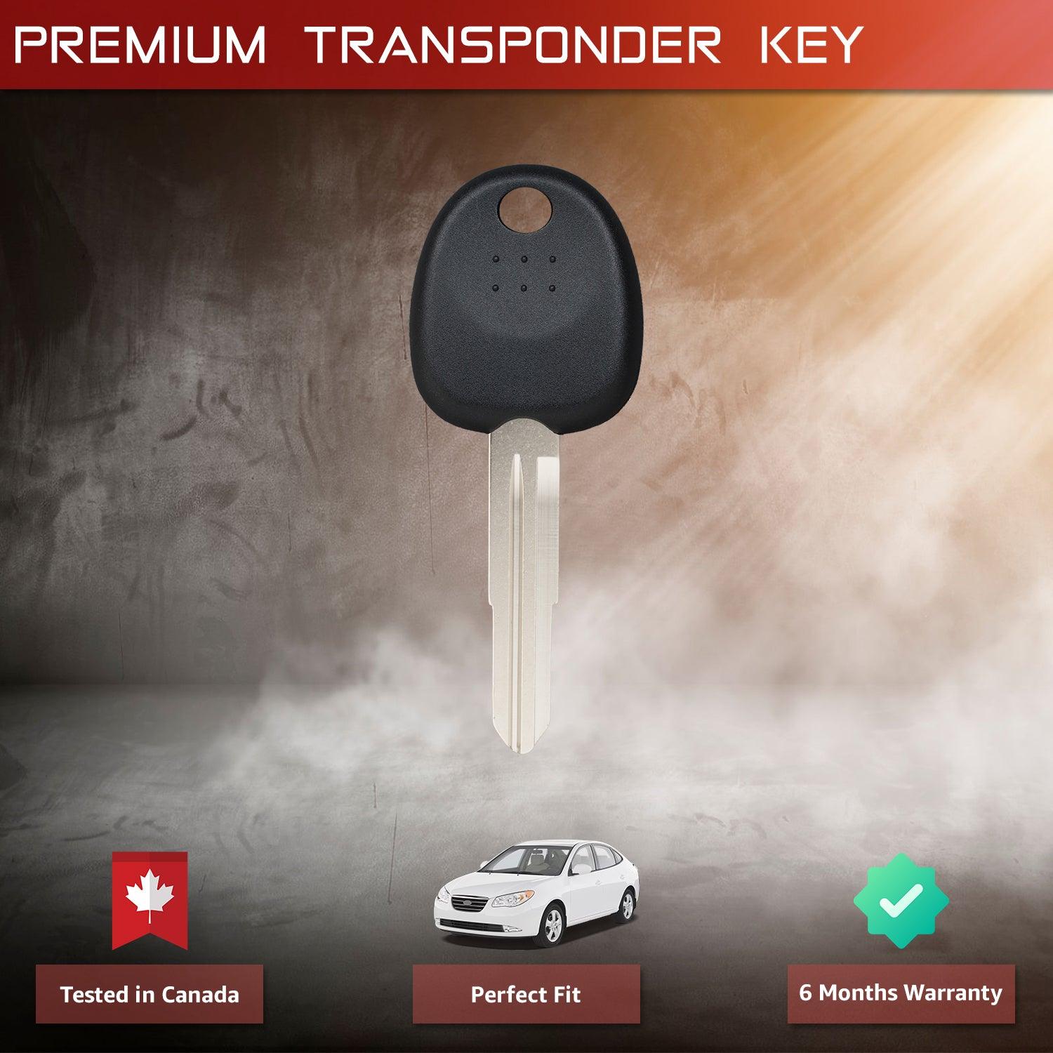 Transponder Car Chip Key for Hyundai Elantra 2000 2001 2002 2003 2004 2005 2006 HYN6T14 (Right Cut)