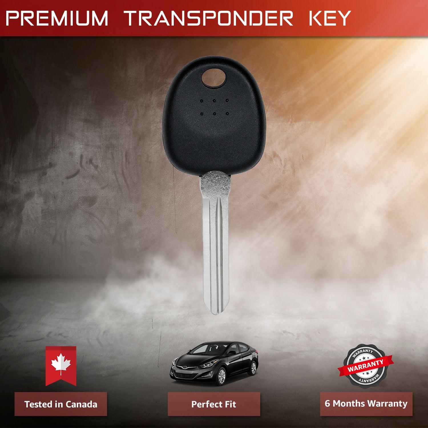 Transponder Car Chip Key for Hyundai Elantra Entourage Santa Fe Tucson Sedona ID46 HYN14RT14 Left Side Cut