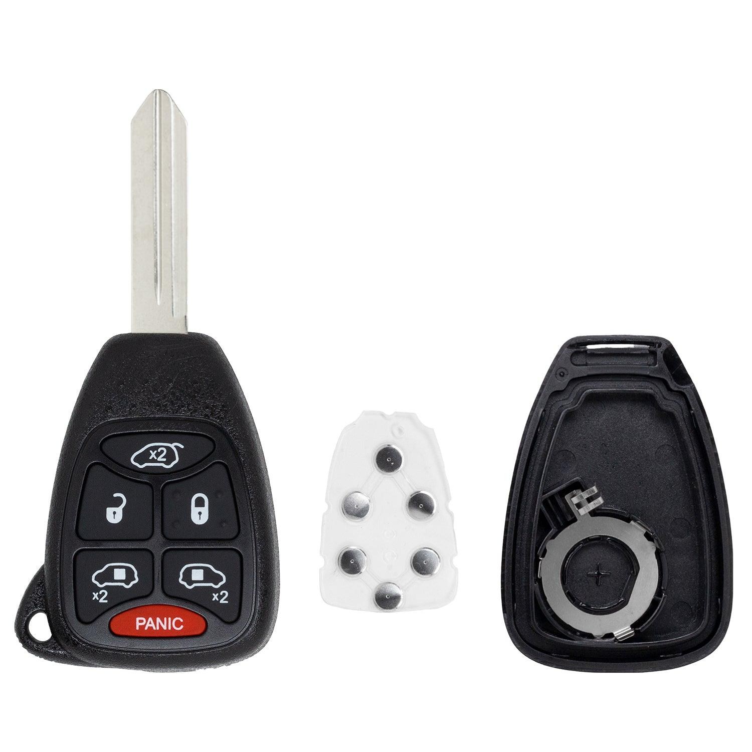 Premium Car Keyless entry remote head Key for Dodge Grand Caravan, Town & Country M3N5WY72XX 6 Button (Shell Case)