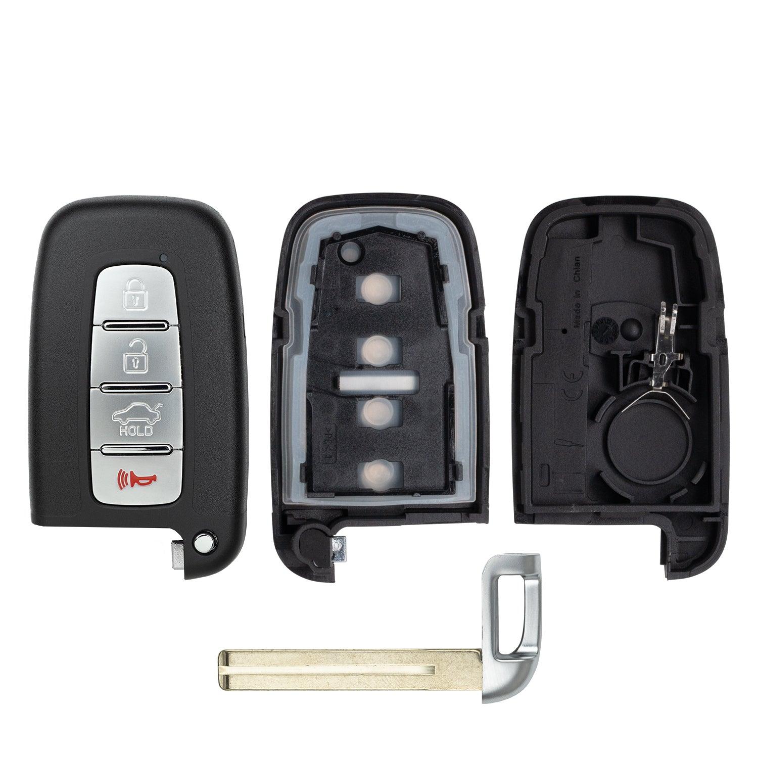 4 Button Proximity Smart Key Fob Compatible Azera Genesis Sonata Forte Optima Rio Sorento SY5HMFNA04 (Shell Case)