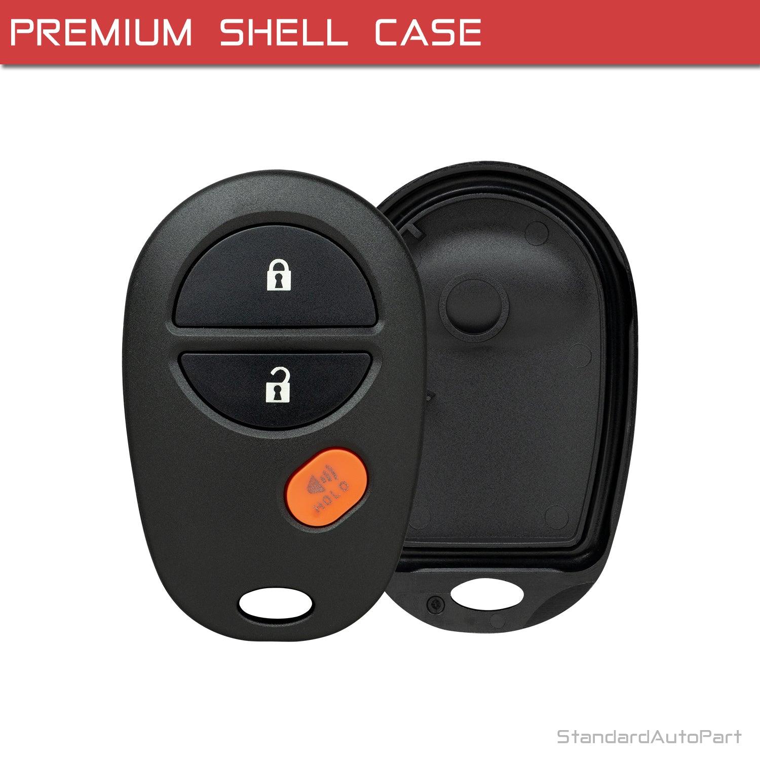 Remote Shell Case for Toyota Tundra Tacoma Sienna Sequoia Highlander GQ43VT20T (3 Button Shell Case)